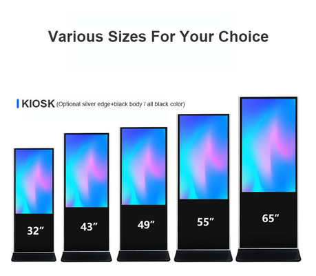 縦の自己サービス スマートなタッチ画面のキオスク55のインチ4K